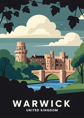 Warwick Castle Travel Poster