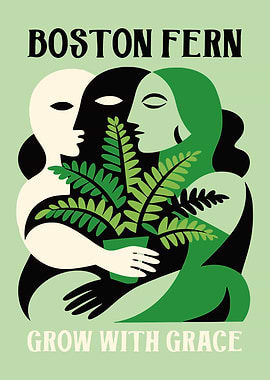 Boston Fern Grow With Grace Poster