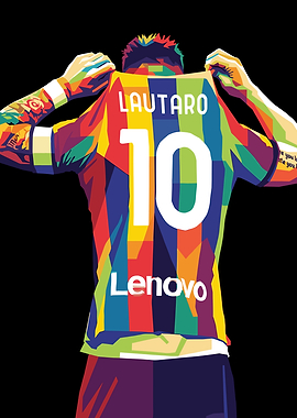 Lautaro Martinez Football Jersey Pop Art