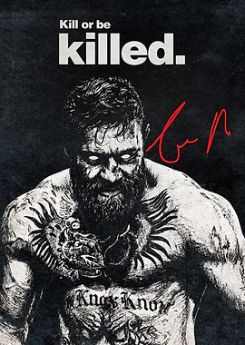 Inspirational MMA Poster – “Kill or Be Killed” Fighter Mindset Wall Art
