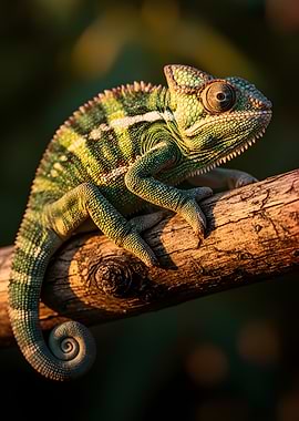 Chameleon on a branch