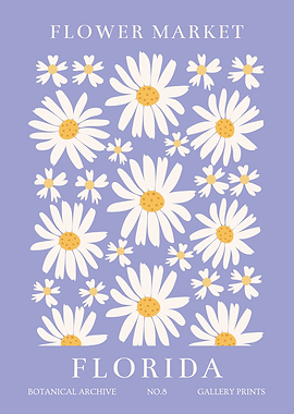 Daisy Flower Market Poster