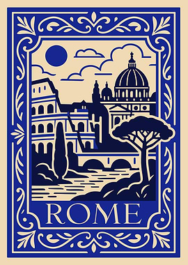 Vintage Rome Travel Poster
