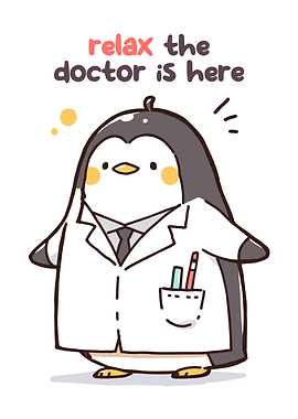 Doctor Penguin with Text