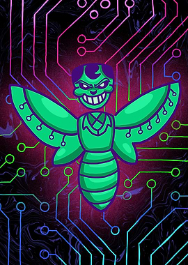 Green Cyberpunk Insectoid Character