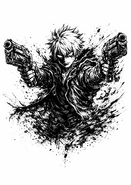 Anime character with dual pistols