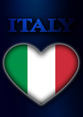 Italy Heart Flag