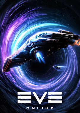 EVE Online Spaceship in Wormhole