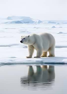 Polar Bear on Ice Floe