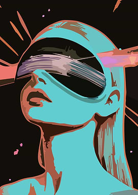Futuristic Woman with Cyberpunk Visor