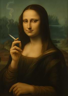 Mona Lisa Smoking a Cigarette