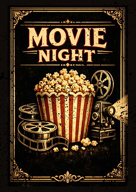 Movie Night Popcorn and Projector