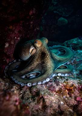 Octopus on Rocky Seabed