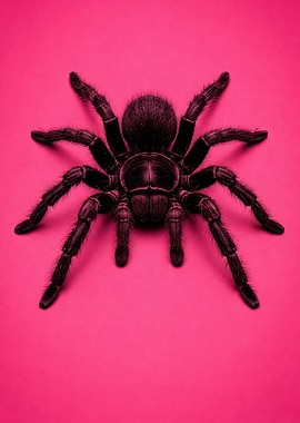Tarantula on Pink Background