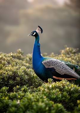 Peacock in Lush Greenery