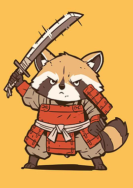 Samurai Raccoon Warrior