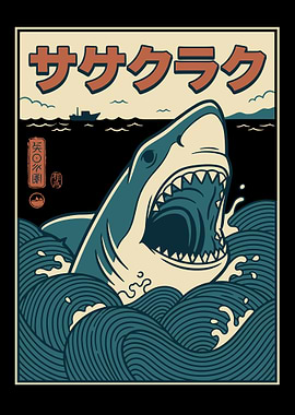 Shark Attacking in Japanese Style
