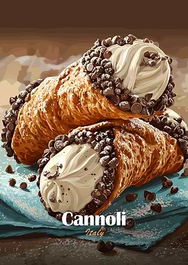 Two Chocolate Chip Cannoli