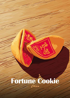 Fortune Cookies on Wooden Table
