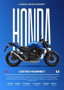 Honda CB750 Hornet Motorcycle Poster