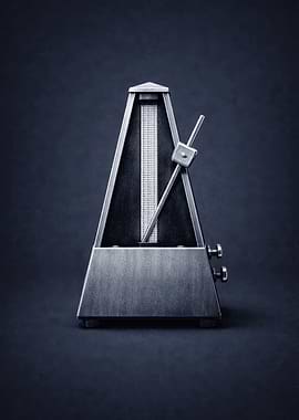 Vintage Metronome on Dark Background