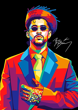 Bad Bunny Pop Art Portrait