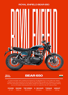 Royal Enfield Bear 650 Motorcycle Poster