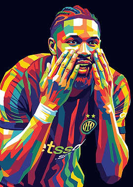 Colorful Pop Art Portrait of a Football Player