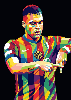 Pop Art Footballer Lautaro Martinez