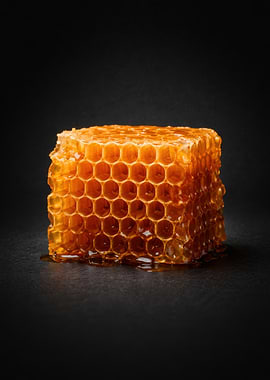 Honeycomb with dripping honey