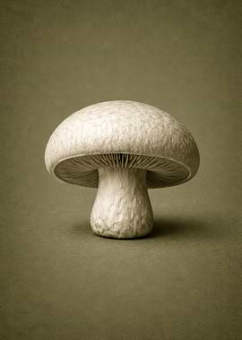 Single Mushroom on Textured Background