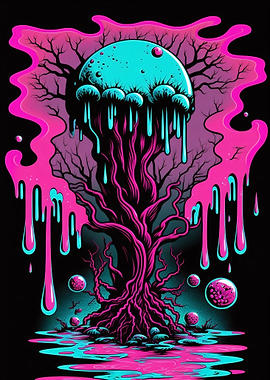 Surreal Dripping Tree