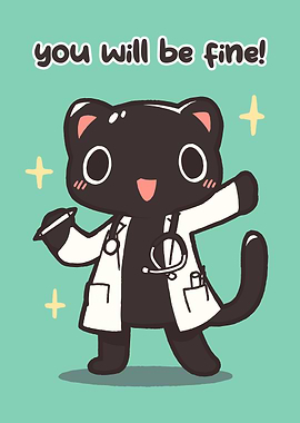 Cute Doctor Cat Saying You Will Be Fine