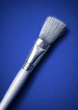 Paintbrush on a blue background