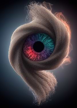Abstract Swirling Eye with Glitter