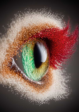 Abstract Eye Makeup with Glitter