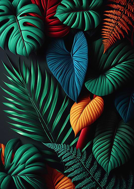 Vibrant Tropical Leaves