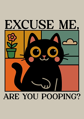 Funny Cat Asking About Pooping