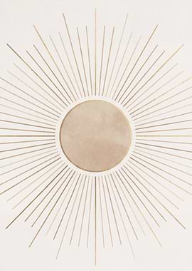 Golden Sunburst with Neutral Circle