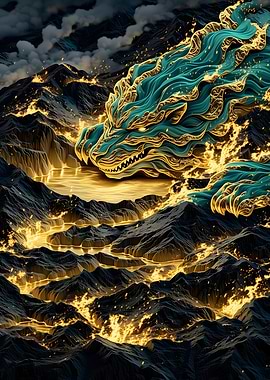 Dragon Over Fiery Mountains