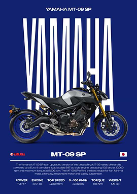Yamaha MT-09 SP Motorcycle Poster
