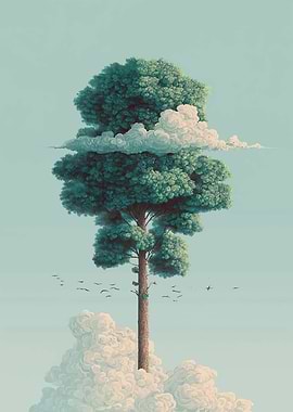 Surreal Tree in the Clouds
