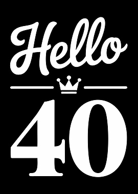 Hello 40th Birthday Crown