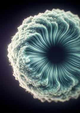 Abstract Swirling Blue and White Form