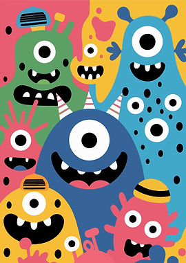 Cute Monsters Cartoon Art