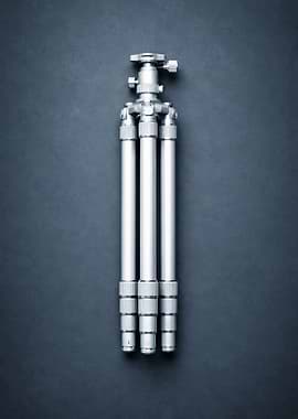 Silver Tripod on Dark Background