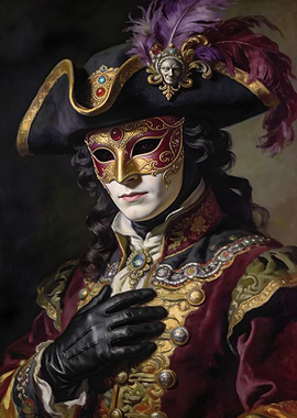 Man in Venetian Masquerade Costume