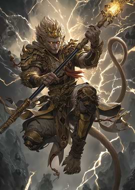 Monkey King with Golden Staff