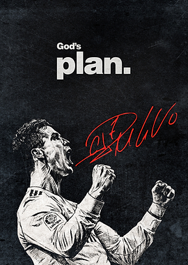 Inspirational Football Poster – “God’s Plan” Motivational Quote