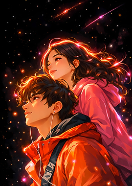 Couple Watching Shooting Stars